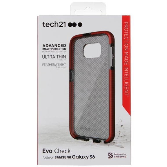 Tech21 RED/SMOKE EVO CHECK ANTI-SHOCK TPU COVER FOR SAMSUNG GALAXY S6 (SM-G920)