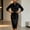 Black, variant on Morttic Women's Elegant Satin Cowl Neck Shirt Collar Midi Dress – Long Sleeve Solid Color, Bohemian Chic Formal Wear Navy Blue,XL