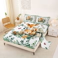 thumbnail image 2 of Castle Fairy Watercolor Floral Fox Raccoon Queen Sheets 4 Pieces,Eucalyptus Butterfly Queen Sheet Sets,Peach Sage White,1 Fitted Sheet, 1 Flat Sheet and 2 Pillowcases, 2 of 6
