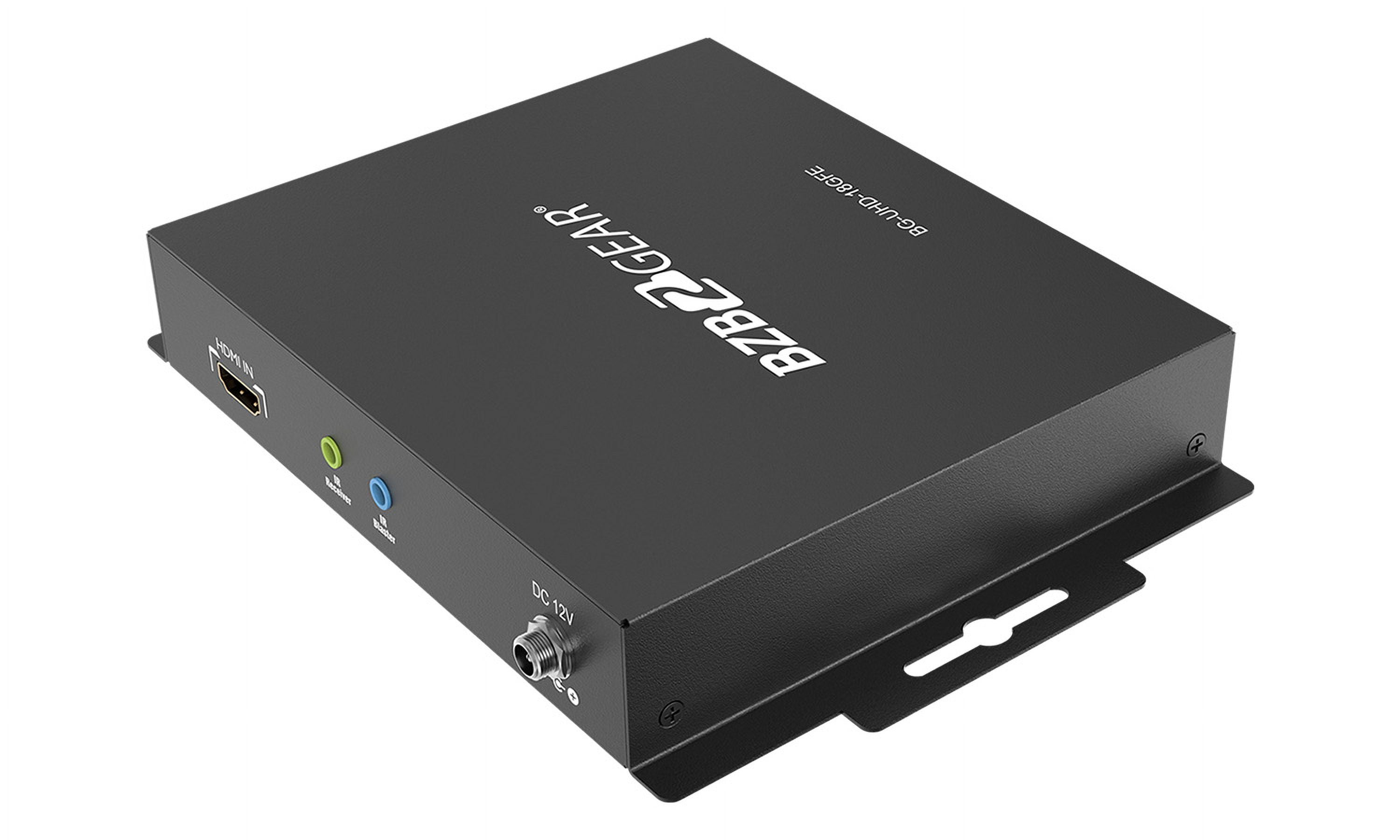 BZBGEAR 4K UHD HDMI USB KVM Extender Kit Over Fiber with HDR/2-Way IR/RS-232 (No SFP Module Included)