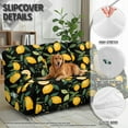 thumbnail image 4 of Xoenoiee Lemon Leaves Print Recliner Sofa Covers Stretch 3 Seater Recliner Couch Covers for 3 Cushion Couch 8 Pieces Washable Reclining Sofa Slipcovers, 4 of 7
