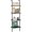4-tiers Black, variant on 4-Tier Industrial Ladder Shelf, White Marble Wood Open Storage Rack, Metal Frame Wall Mount Display Bookshelf for Bedroom Home Office