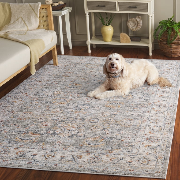 SAFAVIEH Avalon Malandra Floral Polyester Area Rug, Gray/Light