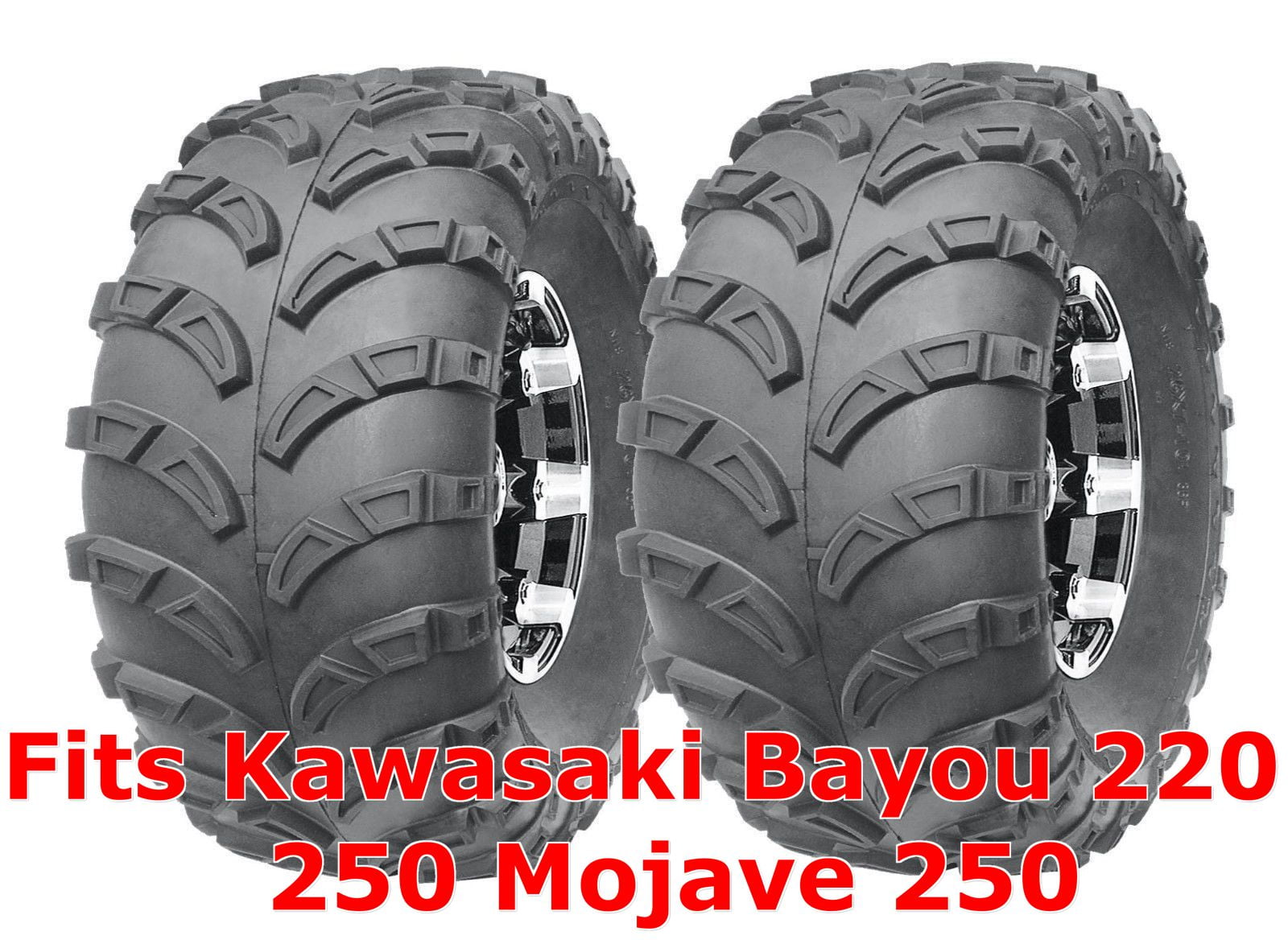 22x10-10 QUADKING ATV TIRES Kawasaki Bayou 220 All 4 Tires 21x8-9