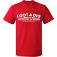 thumbnail image 2 of OXI T-Shirt - I Got Dig Bick, Basic Casual T-Shirt for Men's and Women Fleece T-Shirt Short Sleeve - Red Small, 2 of 3