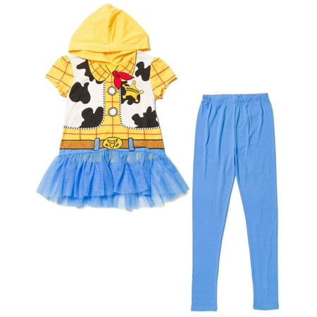 

Disney Pixar Toy Story Woody Infant Baby Girls Cosplay Graphic T-Shirt Dress and Leggings Outfit Set Yellow / Blue 18-24 Months