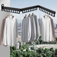 thumbnail image 3 of Practical Hook, Furenl Clothes Drying Rack Foldable Labor-Saving Clothes Drying Rack Black Rack Clothes Wall-Mounted Telescopic (Three Folds), 1*Folding Clothes Drying Rack, 3 of 4