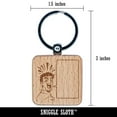 thumbnail image 2 of Happy Excited Manga Man with Empty Speech Text Bubble Square Keychain Charm Tag - Engraved Wood, 2 of 6