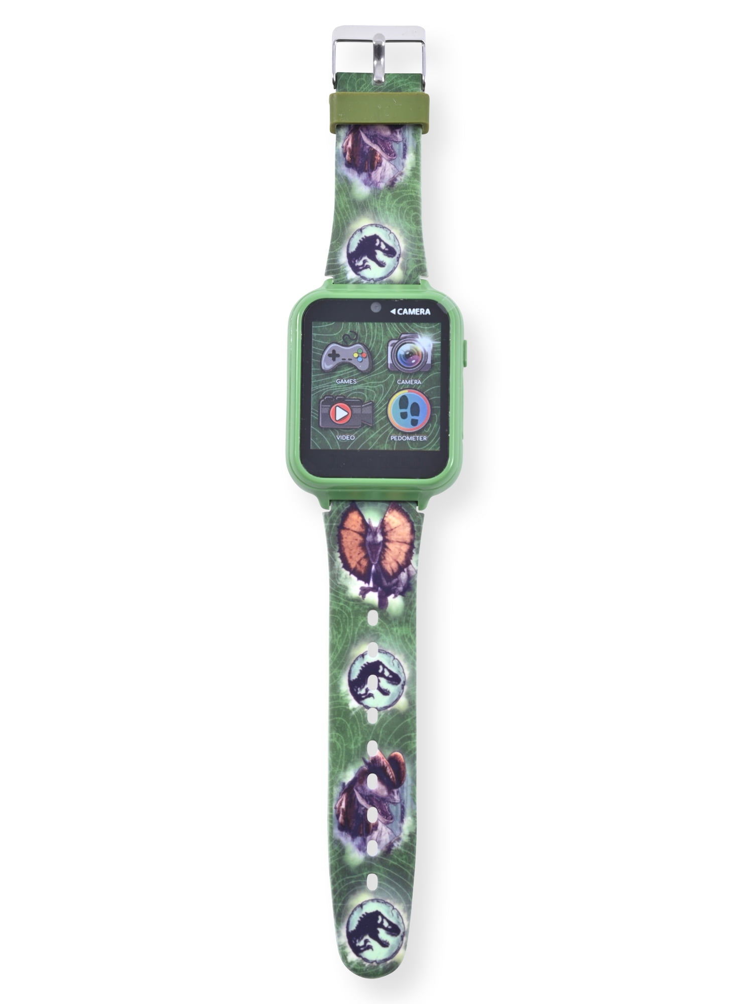 Jurassic World Unisex Child Smart Watch and Headphone Set in Silicone Strap Green (JRW40017WMC)