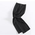 thumbnail image 3 of Women's Pants Casual New Womens Casual Straight Leg Pants High Waist Button Dressy Trousers with Pockets Vacation Outfits Black XL, 3 of 5