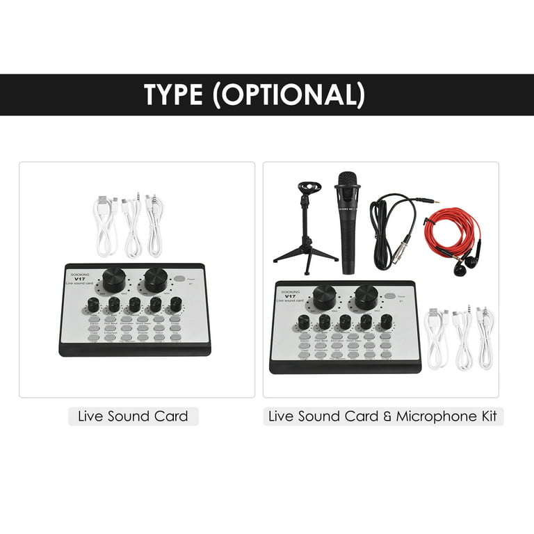 Carevas V17 Live Sound & Microphone Kit BT Sound Mixer