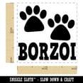 thumbnail image 2 of Borzoi Dog Paw Prints Fun Text Self-Inking Rubber Stamp Ink Stamper - Purple Ink - Small 1 Inch, 2 of 7