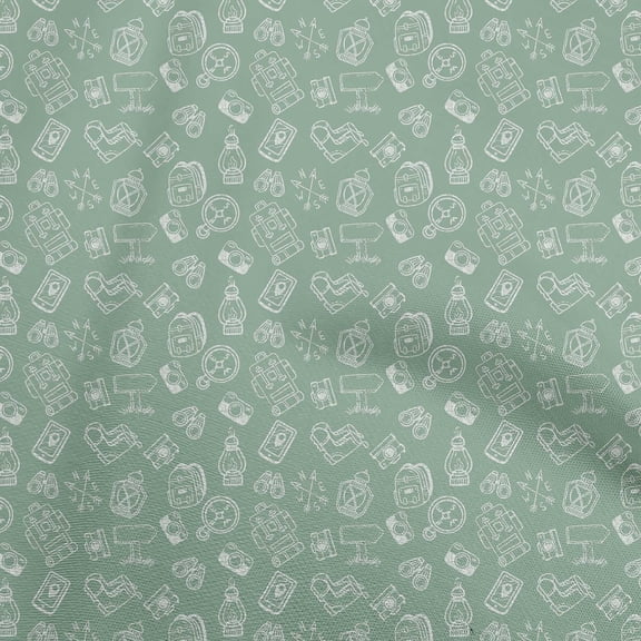 oneOone Polyester Spandex Dusty Teal Green Fabric Travel Sewing Fabric By The Yard Printed Diy Clothing Sewing Supplies 56 Inch Wide
