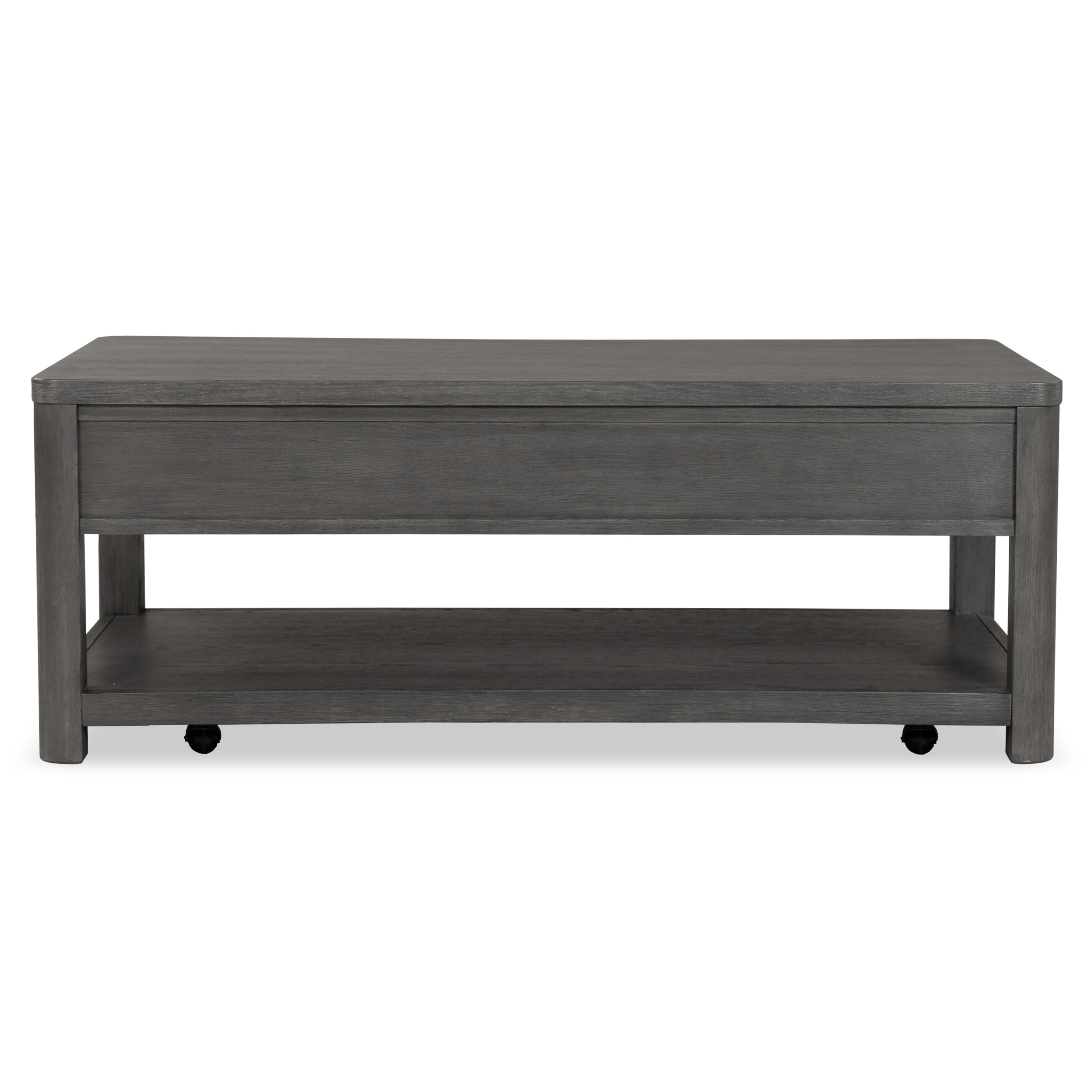 Furniture of America Cheri Modern Solid Wood Coffee Table with 2-Drawer and Casters, Ash Gray