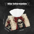 thumbnail image 3 of Tissue Box Cover, Gothic Skull With Roses Leather Rectangular Tissue Holder, Waterproof Tissue Box Decorative For Bathroom Vanity Countertop/Night Stands/Office Desk, 3 of 8