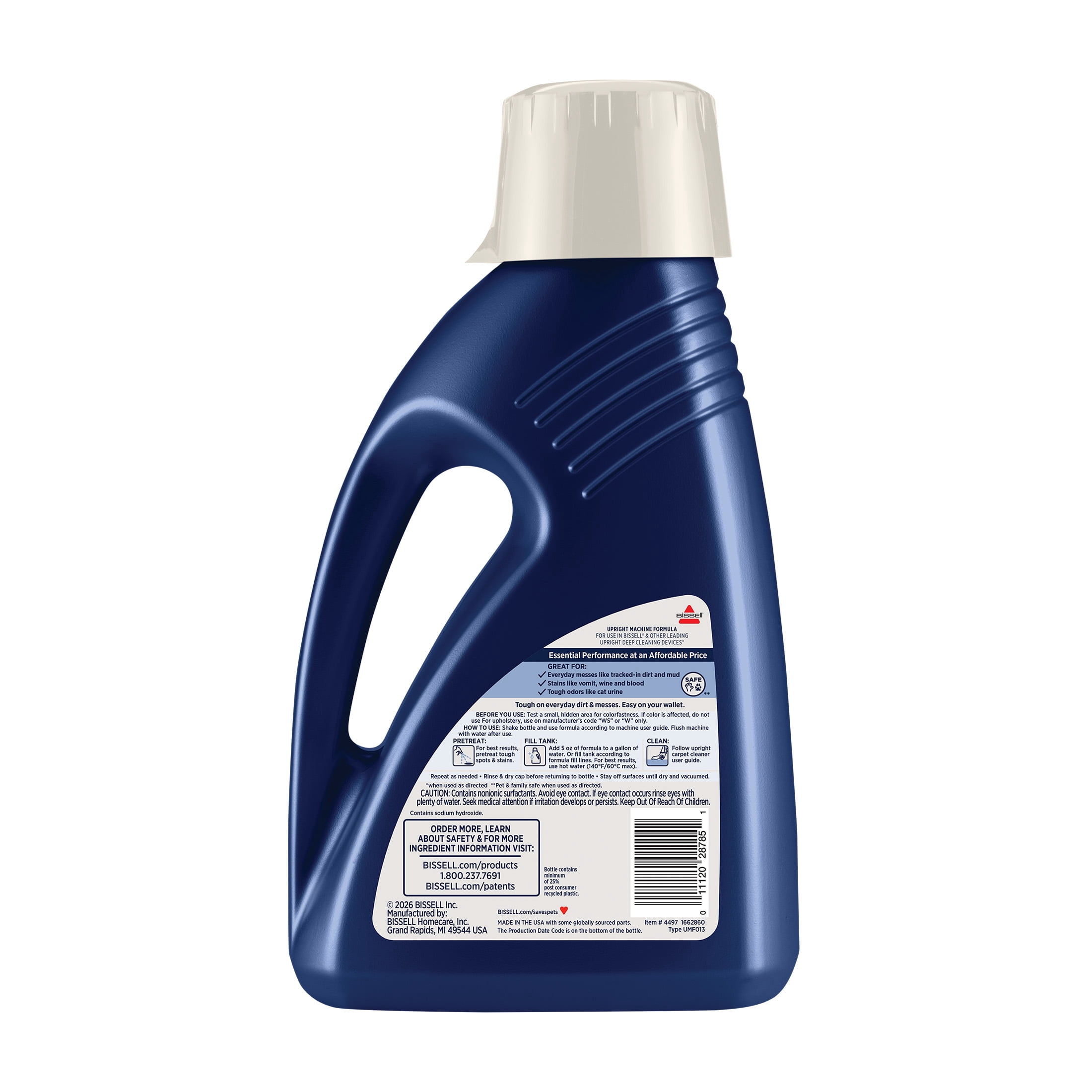 BISSELL Essentials Carpet Cleaner with Baking Soda, for Upright Deep Cleaning Machines, Deodorizes Odors, 4497, 48  fl oz