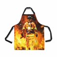 thumbnail image 2 of ASHLEIGH Fire Firefighter Fireman Searches for Possible Survivors Home Kitchen Apron for Women Men with Pockets, Unisex Adjustable Bib Apron for Cooking Baking Gardening, 2 of 2