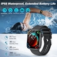thumbnail image 4 of Smartwatch for Men Women, 1.85" HD Screen Smart Watch with Bluetooth Answer/Make Calls Fits for Android and iOS, 100+ Sport Modes/Message Reminder, IP68 Waterproof Fitness Tracker for Gift, Black, 4 of 7