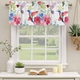 thumbnail image 2 of Blooming Pink Floral Curtain Valances for Windows, Kitchen Valance Window Treatments Panel 2 Pack, Pastoral Chic Flowers Hummingbird Rod Pocket Short Curtains for Bathroom Bedroom 60 x 18 Inch, 2 of 8