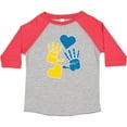 thumbnail image 3 of Inktastic Down Syndrome Awareness with Handprints and Hearts Blue and Yellow Boys or Girls Toddler T-Shirt, 3 of 5