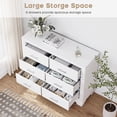 thumbnail image 4 of HOSSLLY Modern 6 Drawer Double Dresser with Bar Handles in Whit, 4 of 9
