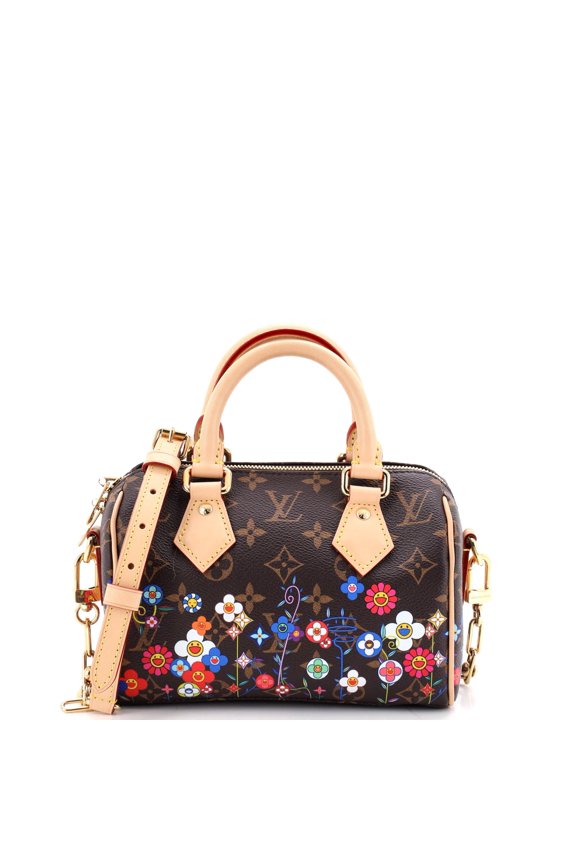 Pre-Owned x Takashi Murakami Speedy Bandouliere Bag Flowers Monogram Canvas 20 By Rebag