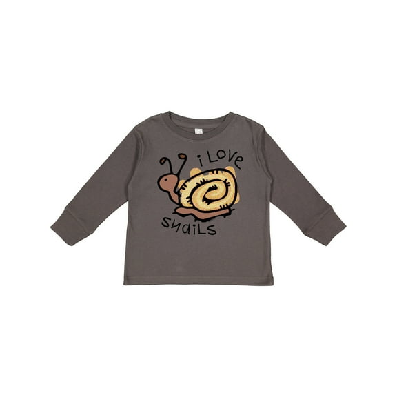 Inktastic I Love Snails Boys or Girls Long Sleeve Toddler T-Shirt