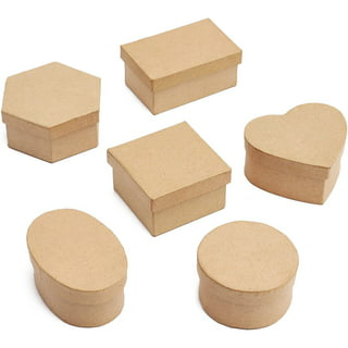 3 Paper Mache Square Boxes with Removable Lids, Mardel