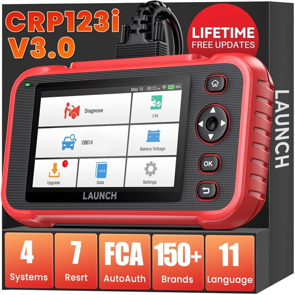 LAUNCH OBD2 Scanner Car Diagnostic Code Reader with 7 Reset Services, FCA SGW, AutoVIN, Throttle Adaptation, Battery Test, Oil Reset, Lifetime Free Update