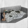 thumbnail image 6 of Anchor Soft Flannel Fleece Throw Blanket, Portrait of a Faceless Captain with Hat and Beard Seaman Character Illustration, Cozy Plush for Indoor and Outdoor Use, 60" x 80", Brown White, by Ambesonne, 6 of 6