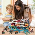 thumbnail image 3 of JoyStone Dinosaur Race Track Playset for Kids Boys, Race Car Track Toys with 4 Mini Cars & 4 Dino, Adventure Toy Vehicle Playset for 3-5 Years Old, Blue, 3 of 11