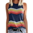 thumbnail image 1 of Ladies Solid Color Vest Sleeveless Summer T Shirt Round Neck Top, 1 of 4