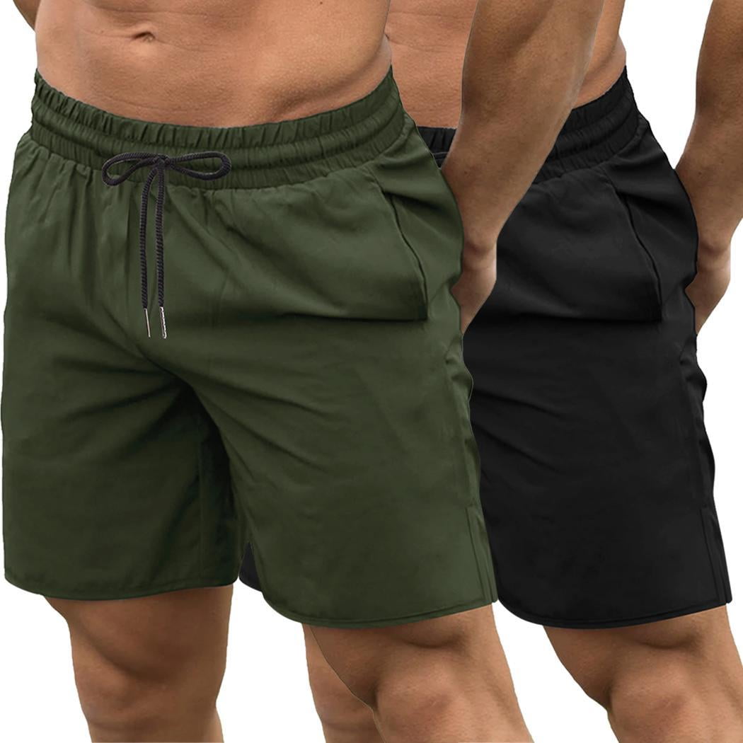 COOFANDY Men's 2 Pack Gym Workout Shorts Quick Dry Bodybuilding Weightlifting Pants Training Running Jogger with Pockets