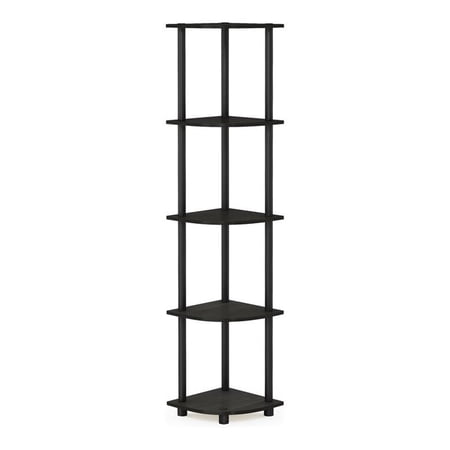 Furinno Turn-N-Tube 5 Tier Corner Display Rack Multipurpose Shelving Unit Espresso & Black - 57.7 x 11.6 x 11.6 in.