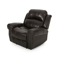 GDF Studio Gilroy Bonded Leather Gliding Recliner, Brown