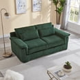 thumbnail image 3 of 74" Dark Green Corduroy Loveseat Sofa, Modern 2-Seater Couch for Living Room, Bedroom, Small Spaces with Pillow Arms and Removable Cushions, 3 of 9