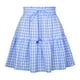 thumbnail image 4 of Gibobby faldas de lentejuelas para mujer 2023 falda drapeada con estampado a cuadros para mujer, Falda corta a cuadros Retro elástica de cintura alta(Azul， L), 4 of 5