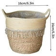 thumbnail image 4 of CNKOO Woven Basket Handmade Plant Flower Pot Woven Storage Basket with Handle for Home Storage, 4 of 10