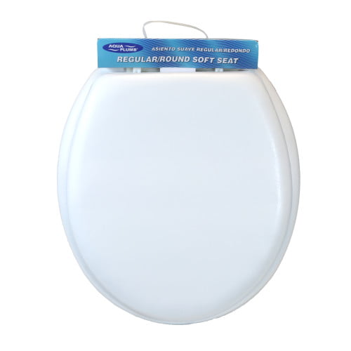 Soft Padded Cushioned Bathroom Toilet Seat Standard Round White Cover Elongated 