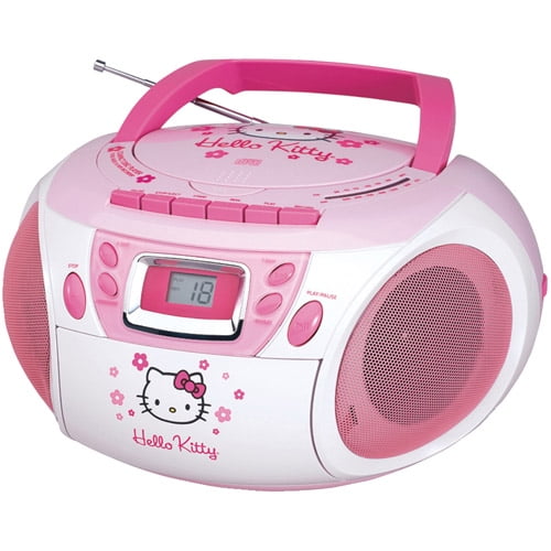 Hello Kitty KT2028A Stereo AM/FM/CD Boom Box with Cassette Player