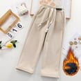 thumbnail image 2 of Kids Clothes Girls Casual Corduroy Wide Leg Sweatpants Elastic Waist Joggers Pants with Drawstring Size 5-15, 2 of 6