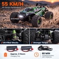thumbnail image 3 of 1:14 4WD High Speed RC Monster Truck, Up to 60 KM/H All-Terrain Off-Road RC Car, Water-Resistant, LED Lights, 4 Shocks, Dual 7.4V 1500mAh Batteries, 2.4GHz Hobby RC Toy, Gift for Ages 8+ Kids, 3 of 9