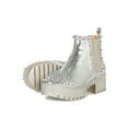 thumbnail image 4 of Women Metallic Studded Spikes Lug Sole Platform Chelsea Booties 19048, 4 of 6