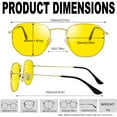 thumbnail image 3 of KANASTAL Yellow Night Driving Glasses Men Women Square Night Vision Glasses For Driving Anti Glare(Gold Frame Yellow Lens), 3 of 6