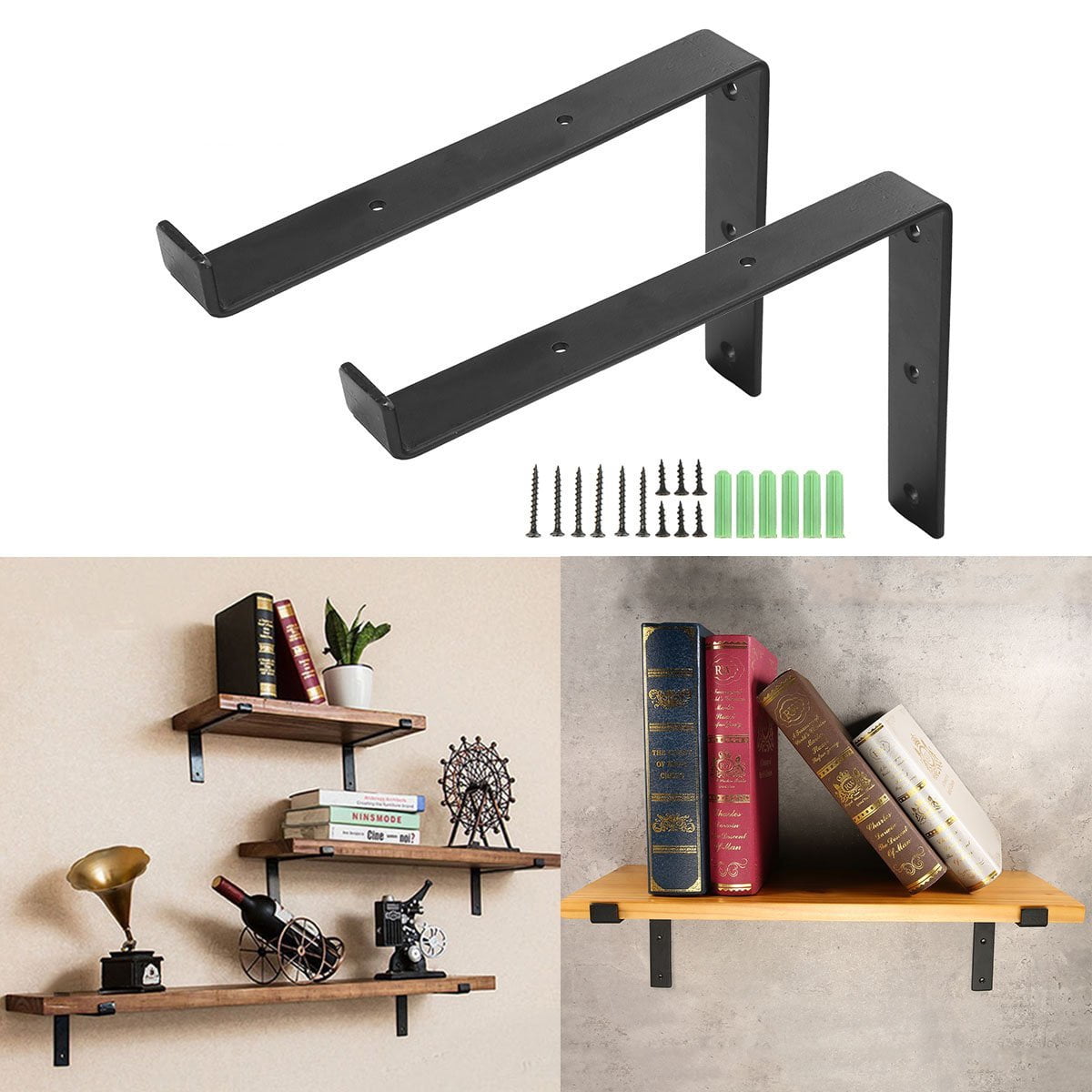 2/4 Pack Shelf Brackets Metal Floating Shelf DIY ...