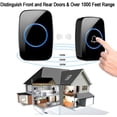 thumbnail image 2 of Wireless Doorbell, Waterproof Door Bell Kit, Distinguish Front and Rear Doors, Over 1000 feet Range and 60 Chime, 5 Levels Volume and LED Flash, for Home Office Classroom, 2 of 6