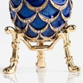 thumbnail image 6 of Pine Cone Faberge Style Egg Box Blue Limited Edition Collectible Faberge Reproduction, 6 of 8