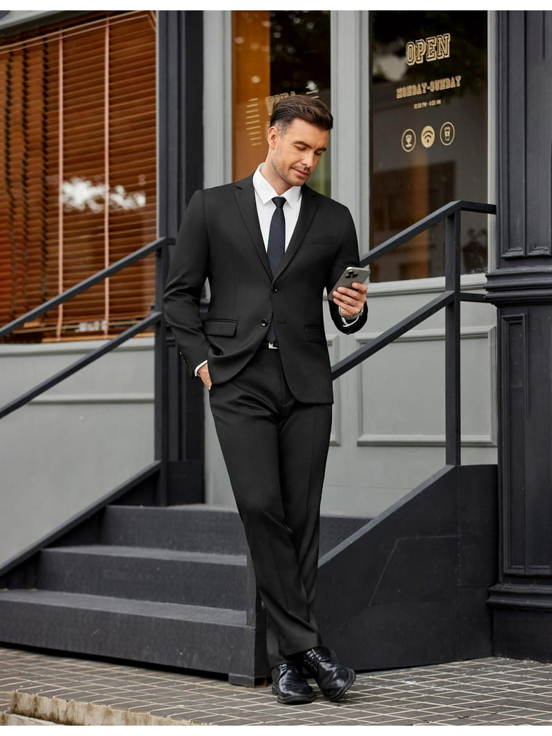 COOFANDY Men's 2 Piece Suits Classic Fit Suit Set 2 Button Blazer