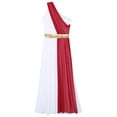 thumbnail image 6 of CHICTRY Women Greek Toga Roman Hero Queen Tunic One Shoulder Ruffles Maxi Gown Dress Burgundy S, 6 of 7