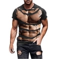 thumbnail image 4 of Vivianyo HD Short Sleeve Shirt for Men,Big Casual Men's Muscle Print T Shirt Tee Graphic Tee Outdoor Daily Vacation Short Sleeve Crew Neck Shirt Spring Summer Clothing Apparel, 4 of 6